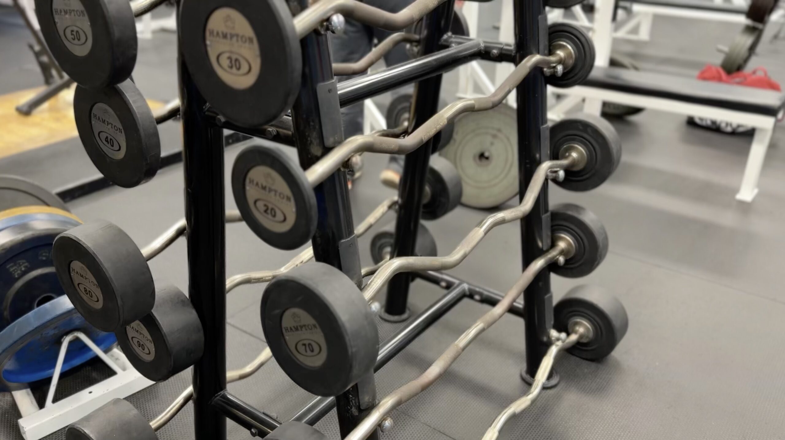 Rack of free weights